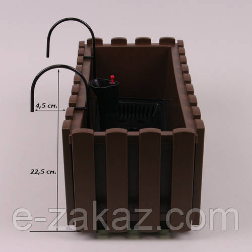 Балконный ящик с креплением и автополивом Boardee Fencycase коричневый ...