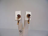 Золоті жіночі сережки з гранатом 3,64 г Нові, фото 2