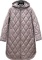 Весенняя большая женская куртка цвета пудра свободного фасона 46-56