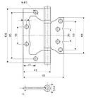 Петля метелик Kedr Fluch 100x63x2.0mm-2BB-AB (бронза), фото 3