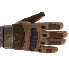 Рукавички тактичні з пальцями Oakley. Колір хакі, фото 3