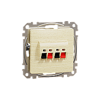 Аудіо-розетка подвійна, Sedna Design & Elements, Береза - імітація дерева, SDD180411 Schneider Electric