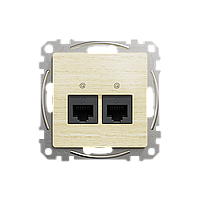 Компютерна розетка подвійна, роз’єм RJ45
кат. 5е UTP, Sedna Design & Elements, Береза - імітація дерева, SDD180452 Schneider