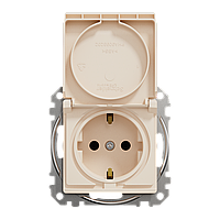 Розетка з заземленням, зі шторками та кришкою Бежевий Sedna Design Schneider Electric SDD112024