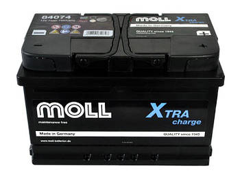 Акумулятор MOLL X-Tra Charge 74Ah 700A R+ (LB3) Німеччина Акумулятор для легкових авто 700А