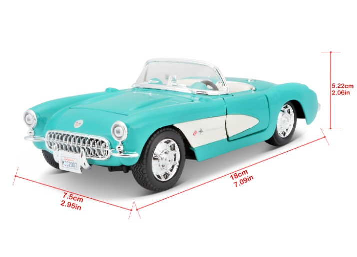 Автомодель Maisto 1:24 Chevrolet Corvette 1957 Голубой (31275 lt. blue) - фото 4 - id-p530878555