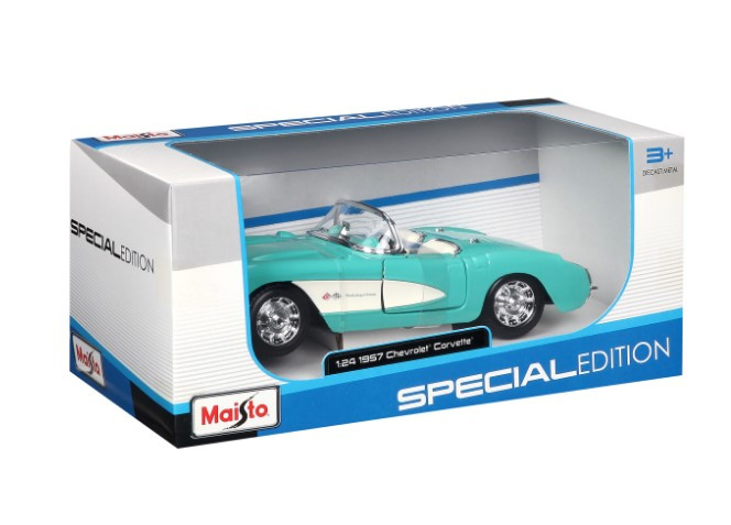 Автомодель Maisto 1:24 Chevrolet Corvette 1957 Голубой (31275 lt. blue) - фото 6 - id-p530878555