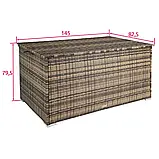 Садова скриня з алюмінієвим каркасом 145х82,5х79,5 см 750 л, фото 2