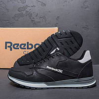 Чоловічі шкіряні кросівки Reebok Classic Leather Black, кросівки для чоловіків повсякденні рібок