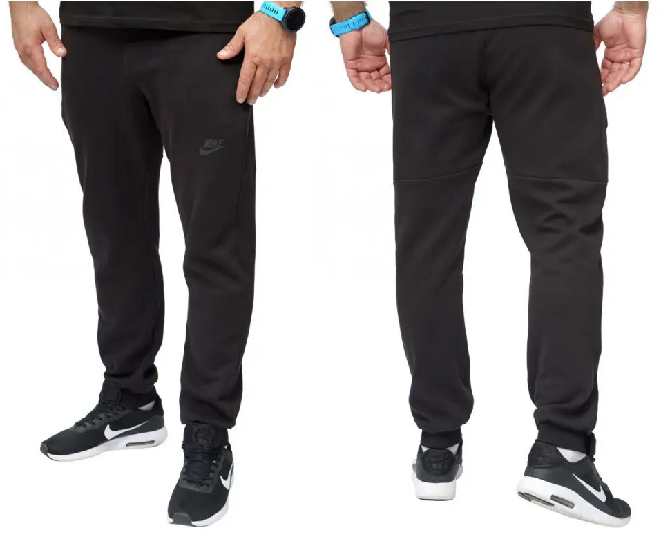 Чоловічі спортивні штани (штани) Nike (Nike223-1-1), осінні весняні чорні. Чоловічий одяг, фото 1