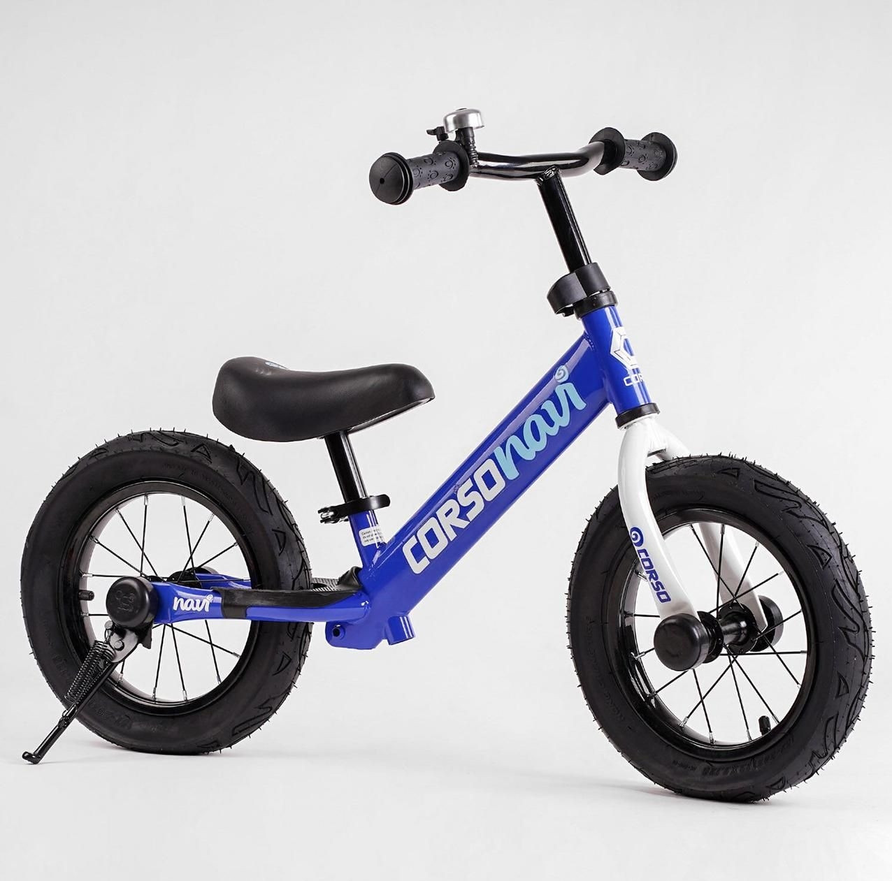 Велобіг "CORSO Navi" сталева рама, колесо 12", надувні колеса, підніжка, підставка для ніг, дзвіночок - фото 6 - id-p1756302506