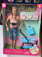 Кукла Кен с ребенком малыш жених Барби, семья, пикник, детки 8369