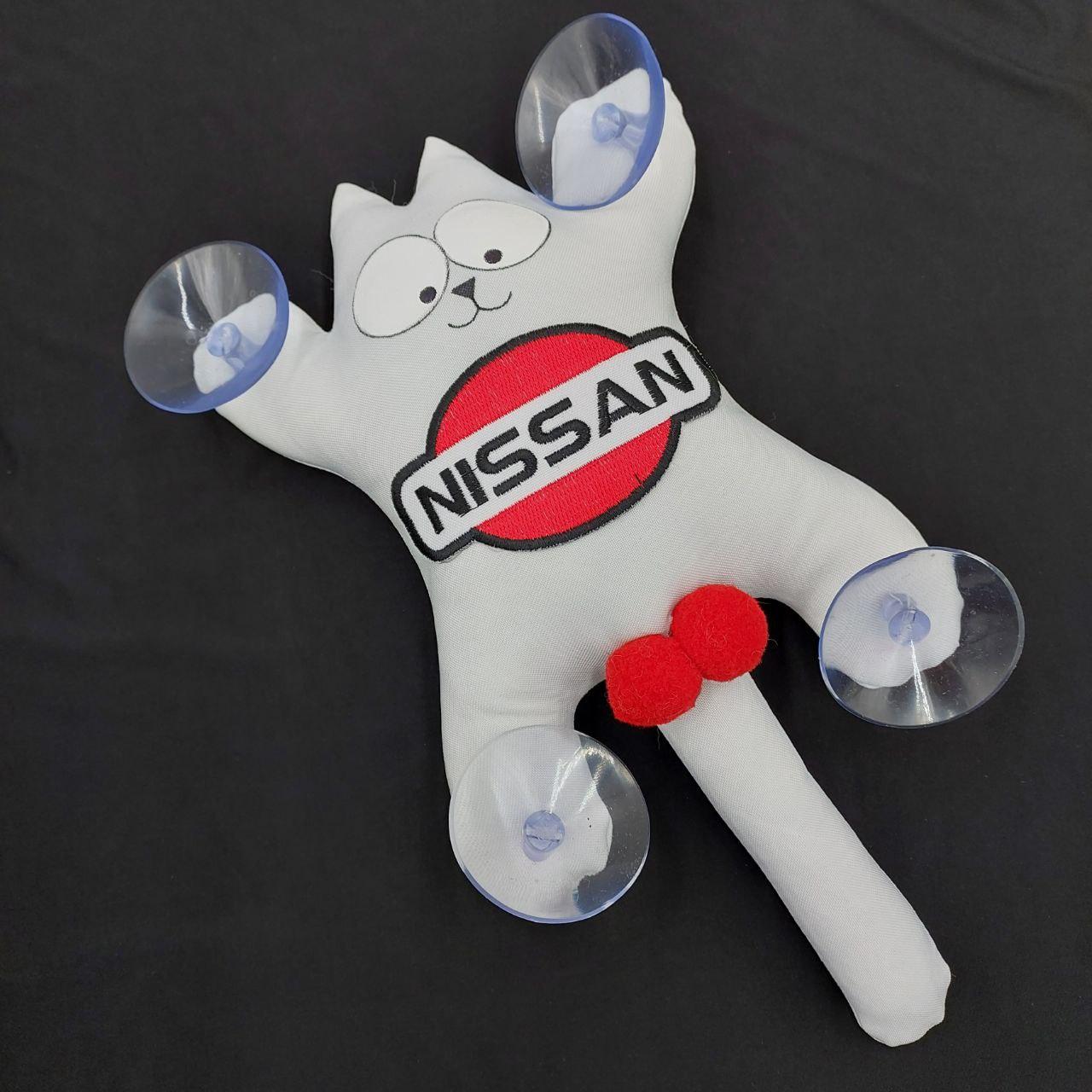 Іграшка на скло на присосках "Кіт" з логотипом авто Nissan
