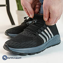 Літні чоловічі кросівки сітка чорні, фото 2