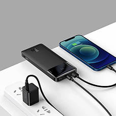 УМБ Power bank (зовнішній акумулятор) Baseus 10000 мАг Bipow Digital Display Чорний (PPBD050001), фото 6