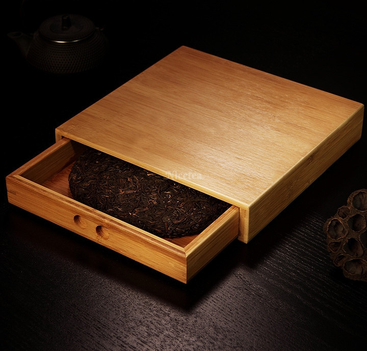 Коробка для зберігання і розділювання пуеру бамбукова