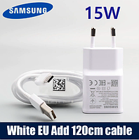 Комплект: Блок быстрой зарядки Samsung 15w (EP-TA20EBE) БЕЛОГО цвета с кабелем