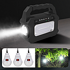 Ліхтар з сонячною батареєю, 3 лампи, 3600mach, GD-8080 / Портативна електростанція, фото 3