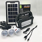 Ліхтар з сонячною батареєю, 3 лампи, 3600mach, GD-8080 / Портативна електростанція, фото 10