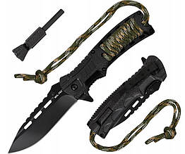 Ніж складаний з паракордом і кресалом Mil-Tec 3CR13