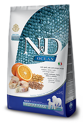 N&D OCEAN DOG COD, SPELT, OATS & ORANGE ADULT MEDIUM & MAXI 12 KG