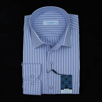Сорочка чоловіча, приталена (Slim Fit), з довгим рукавом, FITMENS FS-002248 Acik Mavi 90% бавовна 10%