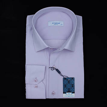 Сорочка чоловіча, приталена (Slim Fit), з довгим рукавом, FITMENS FS-001451 E11071 Acik Lila 90% бавовна 10%