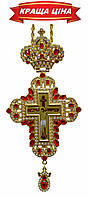 Крест наперстный для священника с украшением и цепью Греция