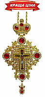 Крест наперстный для священника с украшением и цепью Греция