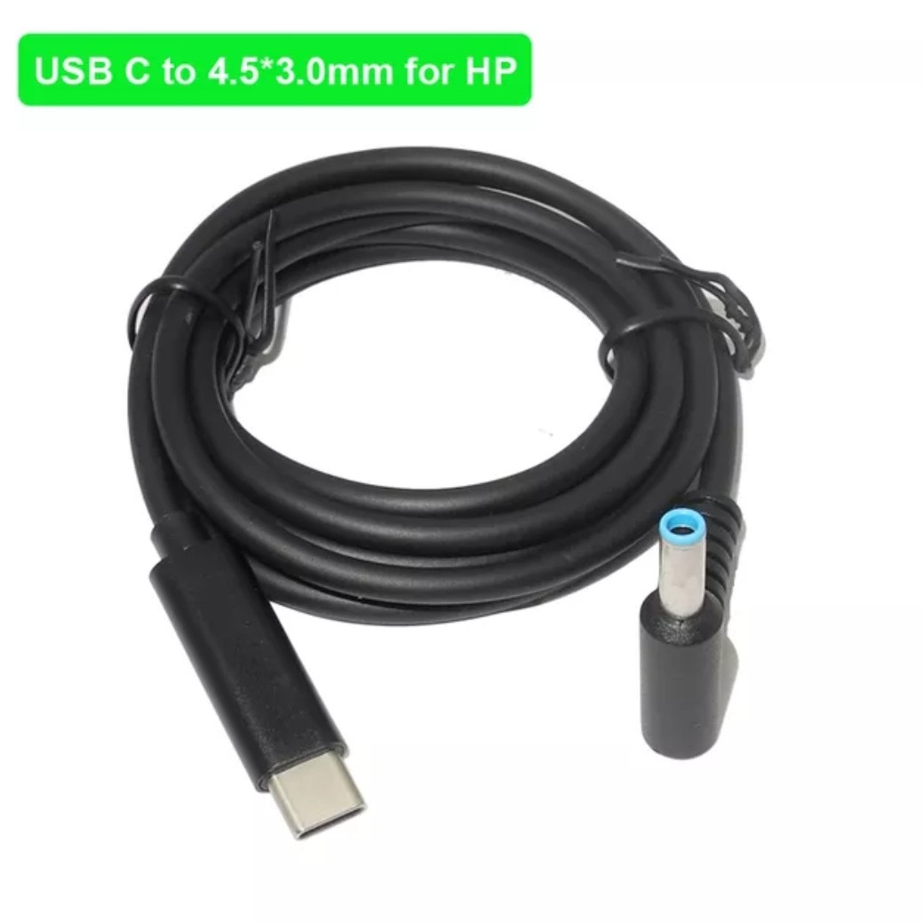 Кабель живлення для ноутбуків HP від Type C павербанки, USB C to 4,5х3,0 19(20) Вольт, фото 1