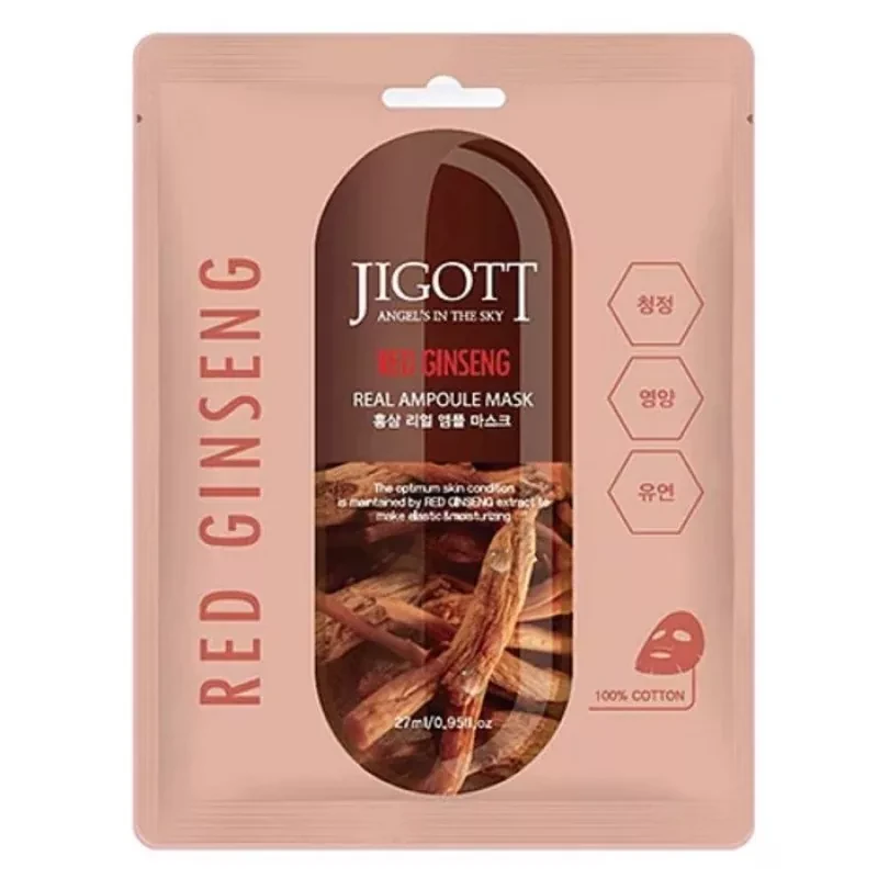 [JIGOTT] Тканина маска для зайва ЖЕНЬШЕНЬ RED GINSENG Real Ampoule Mask, 27 мл (280276)