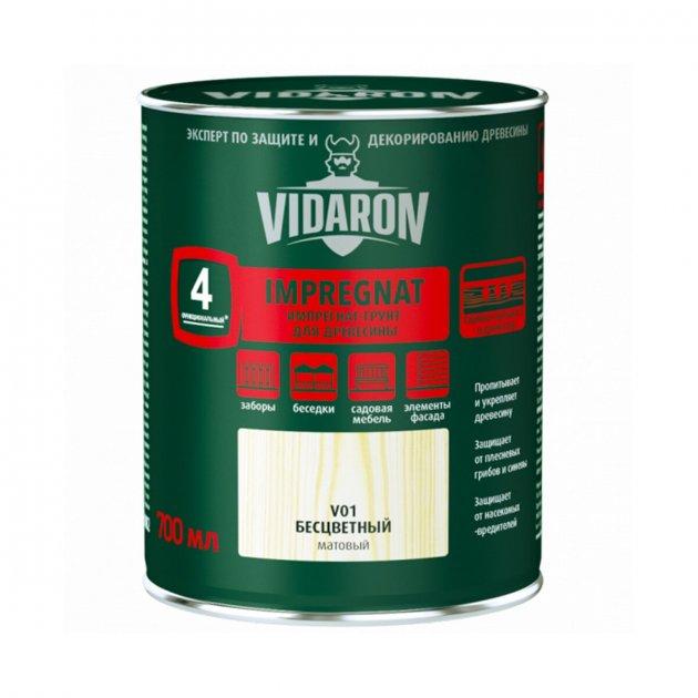 Пропитка-грунт для деревини з біозахистом Імпрегнат Vidaron V01 безбарвний 2,5 л