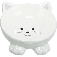 Миска для кошек керамическая приподнятая 0,15л. / 14см. Миски для котов эргономичной формы керамика