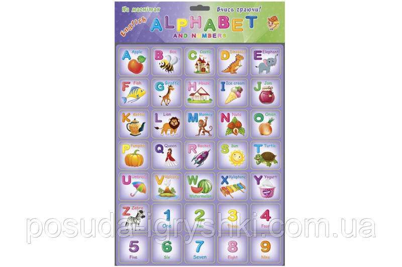 Абетка з цифрами магнітна англійська 1168, фото 1