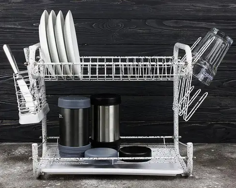 Сушка для посуды с мраморным покрытием двухъярусная сушилка Сушка для ...