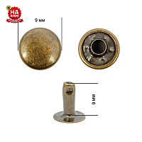 Хольнітени для шкіри 9мм антик (100шт)