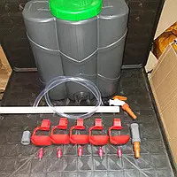 Комплект поения ПОЛНЫЙ-1. Ниппельное поение на 5 поилок для курей, перепелов,индюков (35 голов взрослой птицы)