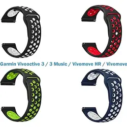 Набір ремінців для смарт-годинника BeCover Vents Style для Garmin Vivoactive 3/3 Music/Vivomove HR/Vivomove Bo Black White 4