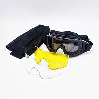 Маска захисна (3 скла) чорний полікарбонат PRC