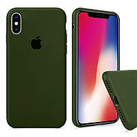 Чехол Silicone FULL Case для iPhone Xs Max Army Green (силиконовый чехол хаки силикон кейс на айфон Хс Макс)