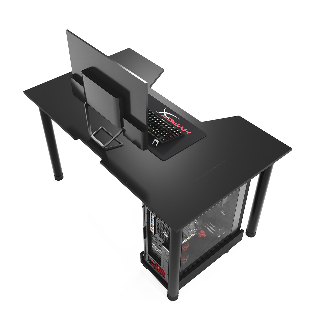 Купить Геймерский игровой стол с подставкой под системный блок ZEUS ...