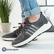 Повсякденні чоловічі літні кросівки в сірому кольорі, фото 4