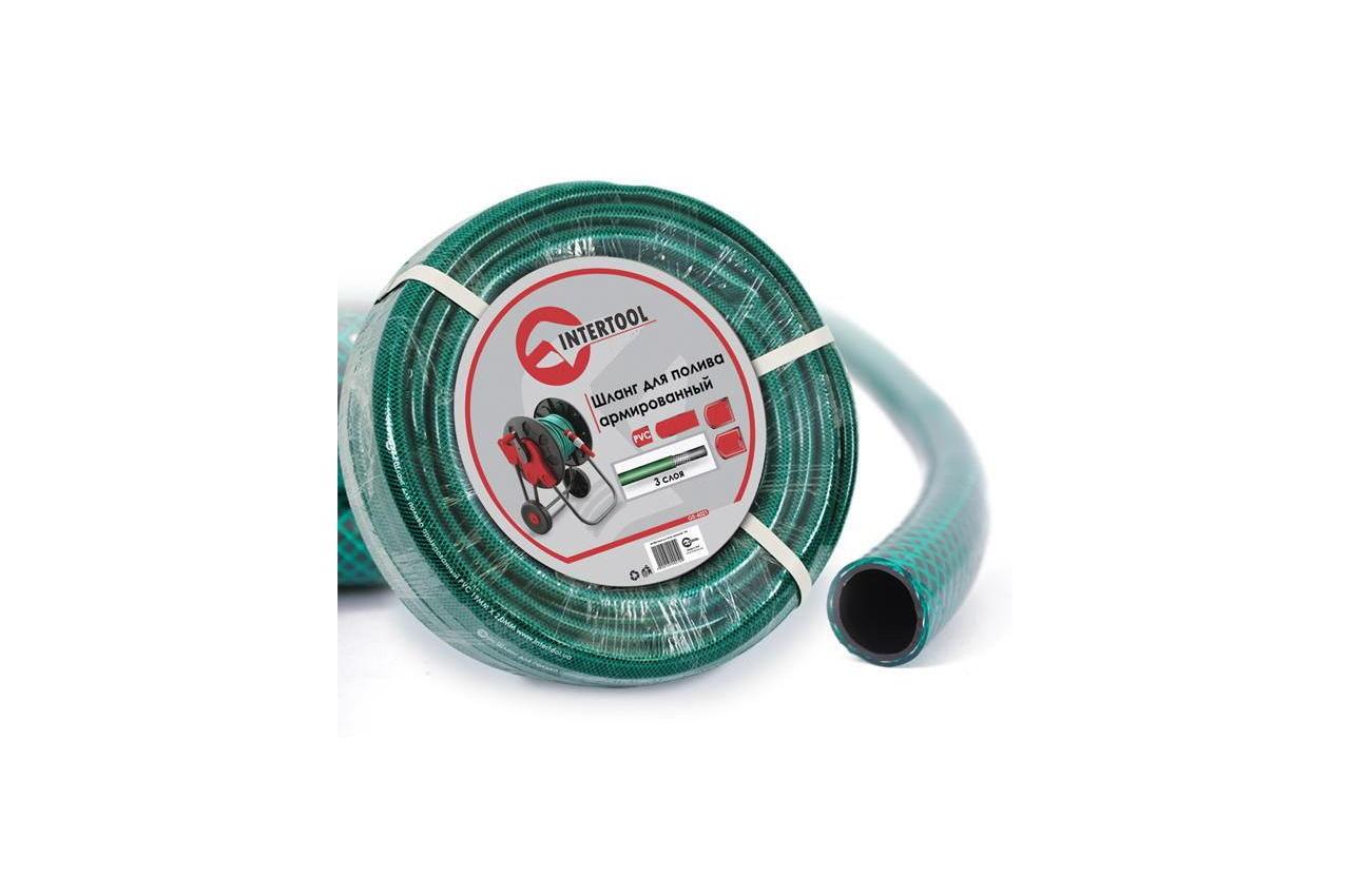 Шланг поливальний Intertool — 3/4" х 10 м зелений 3-шаровий