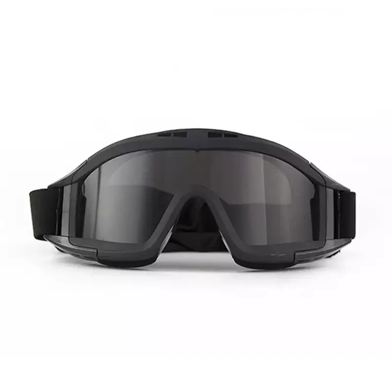 Тактичні захисні окуляри Чорні, Балістична маска зі змінними лінзами, Окуляри військові стрілецькі