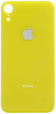 Задня кришка iPhone XR жовта з великим отвором під віконце камери