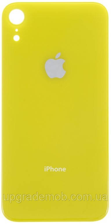 Задня кришка iPhone XR жовта з маленьким отвором під віконце камери OEM чудовий, фото 1