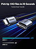 Дата кабель UGREEN Micro B to USB C Hard Drive Cables 10 Gbps 1 м Black (US565), фото 3
