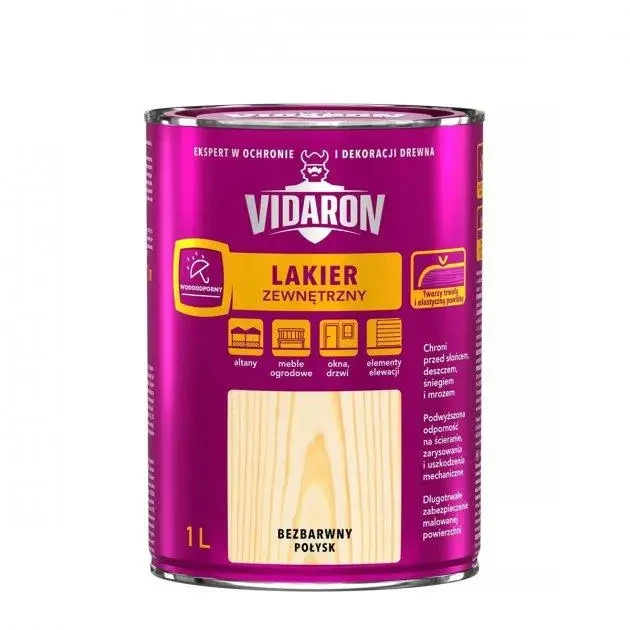Зовнішній лак для деревини безбарвний (глянець) 3л Vidaron