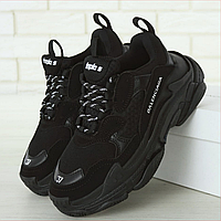 Кроссовки мужские и женские Balenciaga Triple-S black / Баленсиага Трипл С черные