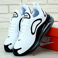 Кроссовки женские Nike Air Max 720 white black / Найк аир макс 720 белые черные